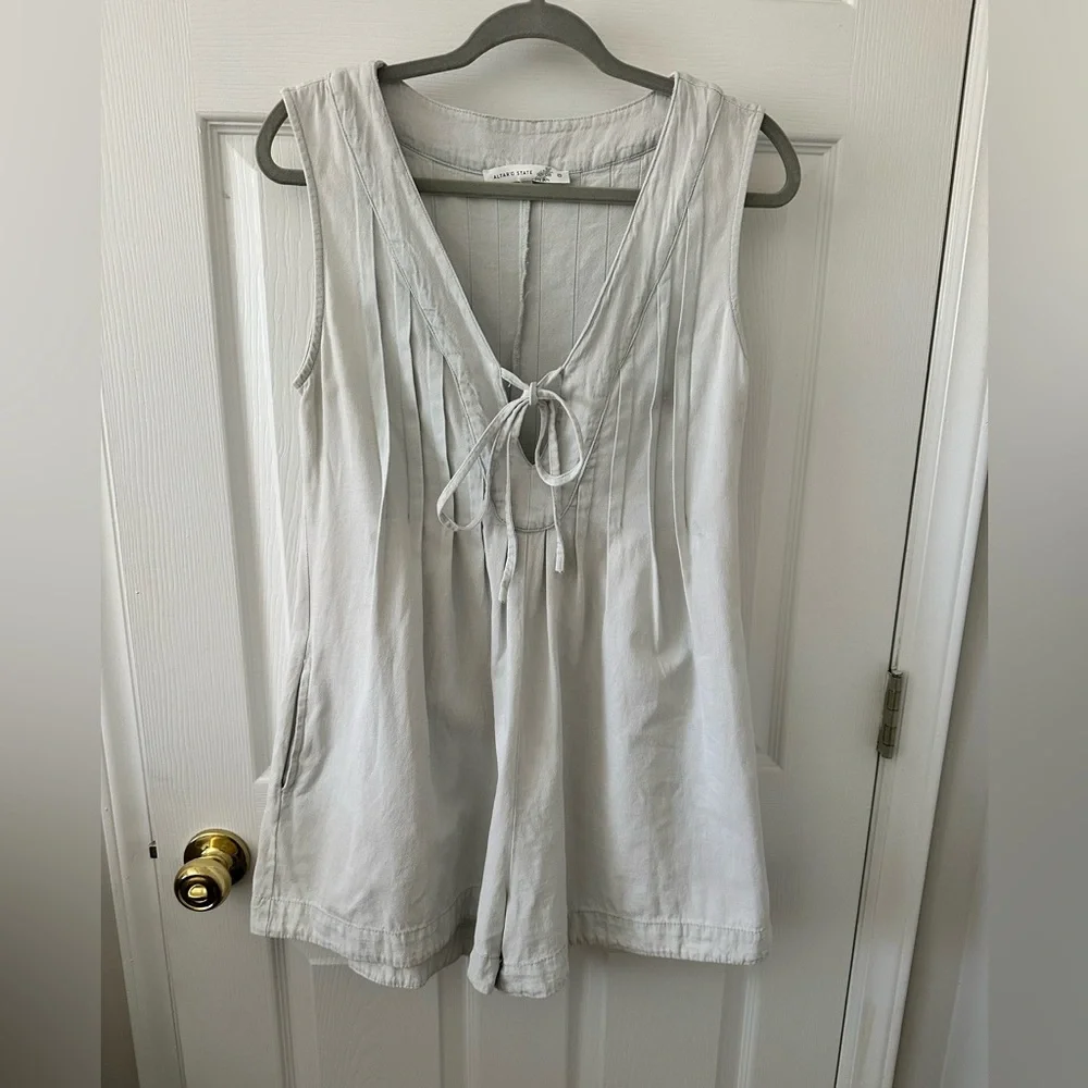 Altar'd State Light Denim Romper - Picture 2 of 6